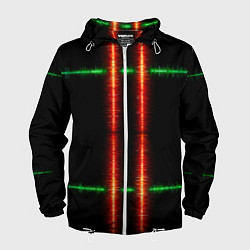 Мужская ветровка Color black green red lines