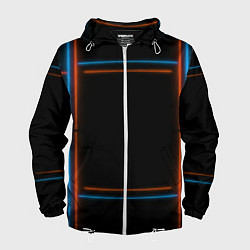 Ветровка с капюшоном мужская Neon black red blue, цвет: 3D-белый