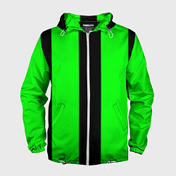 Мужская ветровка Color green black line