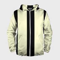 Ветровка с капюшоном мужская Color black beige line, цвет: 3D-белый