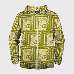 Ветровка с капюшоном мужская Леопард в оливковом, цвет: 3D-белый