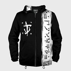 Ветровка с капюшоном мужская Doom символы марса, цвет: 3D-черный