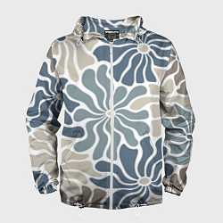 Мужская ветровка Цветы blue and beige pattern