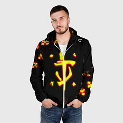 Ветровка с капюшоном мужская Doom x minecraft, цвет: 3D-белый — фото 2