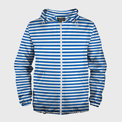 Ветровка с капюшоном мужская Тельняшка десантника с полосами, цвет: 3D-белый