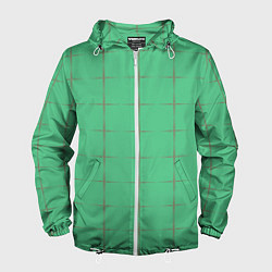 Ветровка с капюшоном мужская Color green stripes, цвет: 3D-белый