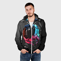 Ветровка с капюшоном мужская Abstract graphics, цвет: 3D-белый — фото 2