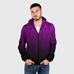 Ветровка с капюшоном мужская Purple gradient, цвет: 3D-черный — фото 2