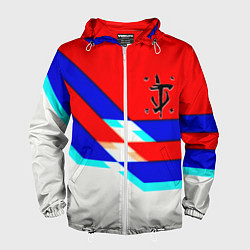 Ветровка с капюшоном мужская Doom geometry cyber sport, цвет: 3D-белый