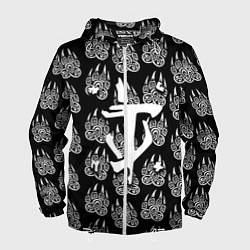 Ветровка с капюшоном мужская Doom хищник леса, цвет: 3D-белый
