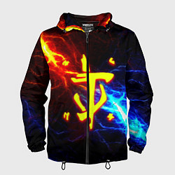 Ветровка с капюшоном мужская Doom шторм с молниями, цвет: 3D-черный
