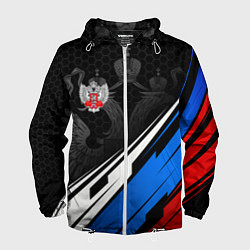 Ветровка с капюшоном мужская Федерация бокса России - триколор, цвет: 3D-белый