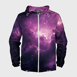 Ветровка с капюшоном мужская Облака в космосе, цвет: 3D-белый
