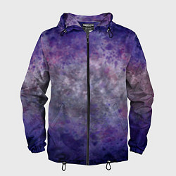 Ветровка с капюшоном мужская Абстракция - a blue-violet gap into gray space, цвет: 3D-черный