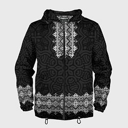 Мужская ветровка Славянский орнамент с узорной вышиванкой