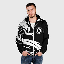 Ветровка с капюшоном мужская Borussia дракон белый, цвет: 3D-белый — фото 2