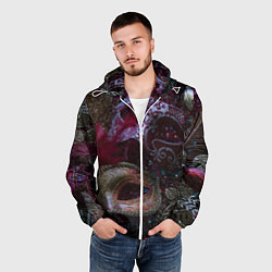 Ветровка с капюшоном мужская Театральные маски, цвет: 3D-белый — фото 2
