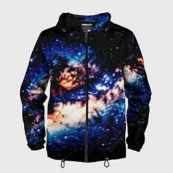 Ветровка с капюшоном мужская Бесконечный космос и туманность, цвет: 3D-черный