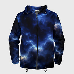 Ветровка с капюшоном мужская Грозовая абстракция чёрно-синий, цвет: 3D-черный