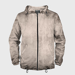 Ветровка с капюшоном мужская Текстура мокрый бетон бежевый, цвет: 3D-черный