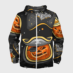 Ветровка с капюшоном мужская Пиратский хэллоуин, цвет: 3D-белый