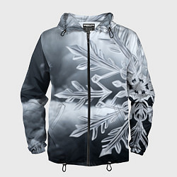 Мужская ветровка Снежинка на черно белое