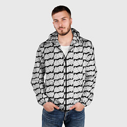 Ветровка с капюшоном мужская Символы валькнут как защитная кольчуга, цвет: 3D-черный — фото 2