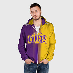 Ветровка с капюшоном мужская NBA Lakers LA, цвет: 3D-белый — фото 2