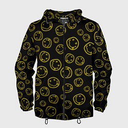 Ветровка с капюшоном мужская Nirvana Pattern, цвет: 3D-черный