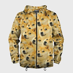 Ветровка с капюшоном мужская Doge, цвет: 3D-черный