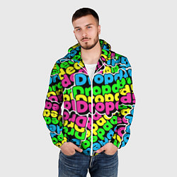 Ветровка с капюшоном мужская Drop Dead: Acid Pattern, цвет: 3D-белый — фото 2