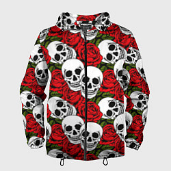 Мужская ветровка Черепа в розах