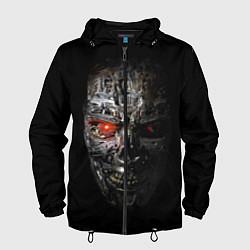 Ветровка с капюшоном мужская Terminator Skull, цвет: 3D-черный