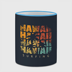 Кружка 3D Hawaii Surfing, цвет: 3D-небесно-голубой кант — фото 2