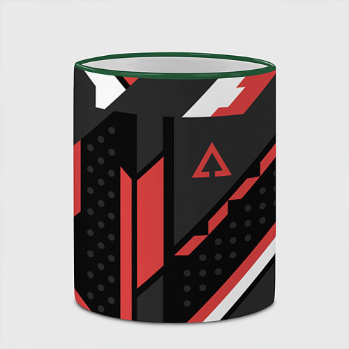Кружка цветная CS:GO Cyrex Pattern / 3D-Зеленый кант – фото 2