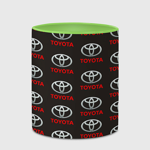 Кружка цветная Toyota / 3D-Белый + светло-зеленый – фото 2