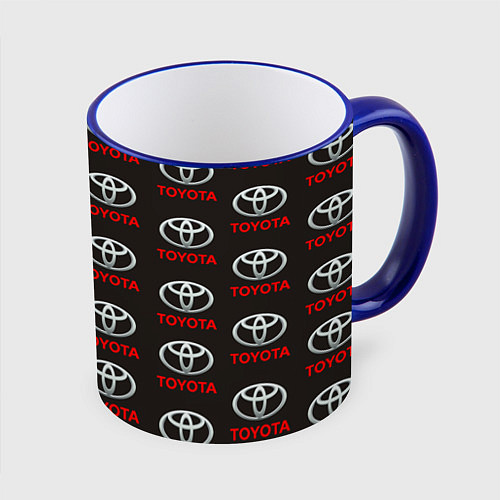 Кружка цветная Toyota / 3D-Синий кант – фото 1