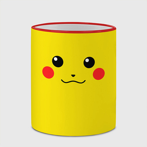 Кружка цветная Happy Pikachu / 3D-Красный кант – фото 2