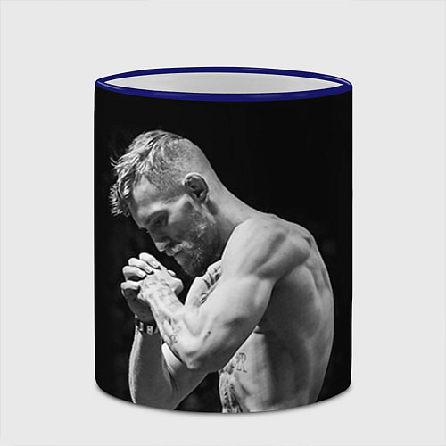 Кружка цветная Conor McGregor: Mono / 3D-Синий кант – фото 2