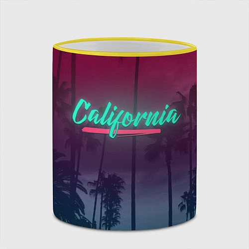 Кружка цветная California / 3D-Желтый кант – фото 2