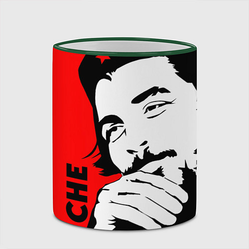 Кружка цветная Че Гевара / 3D-Зеленый кант – фото 2