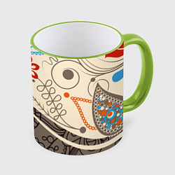 Кружка 3D Прованс, цвет: 3D-светло-зеленый кант