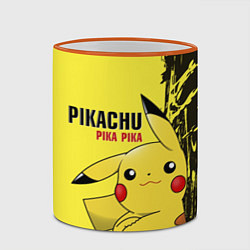 Кружка 3D Pikachu Pika Pika, цвет: 3D-оранжевый кант — фото 2