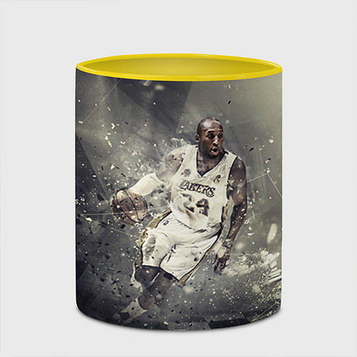 Кружка цветная Kobe Bryant / 3D-Белый + желтый – фото 2