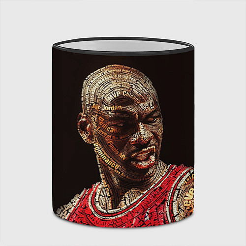 Кружка цветная Michael Jordan / 3D-Черный кант – фото 2