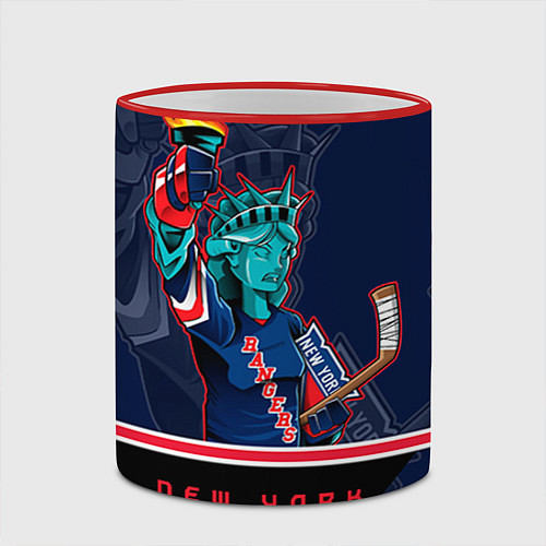 Кружка цветная New York Rangers / 3D-Красный кант – фото 2