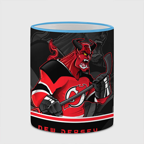 Кружка цветная New Jersey Devils / 3D-Небесно-голубой кант – фото 2