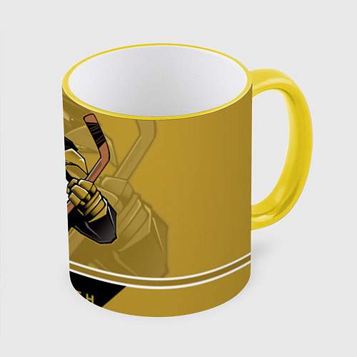 Кружка цветная Pittsburgh Penguins / 3D-Желтый кант – фото 1