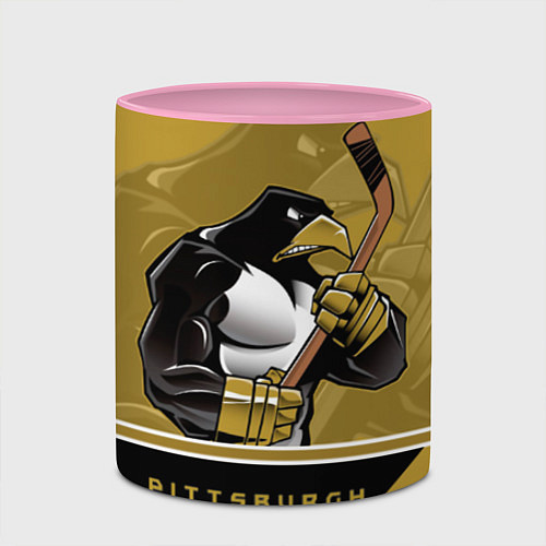 Кружка цветная Pittsburgh Penguins / 3D-Белый + розовый – фото 2