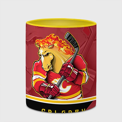 Кружка цветная Calgary Flames / 3D-Белый + желтый – фото 2